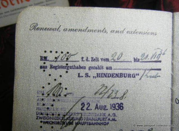 HINDENBURG LZ129 Passport-Stamp