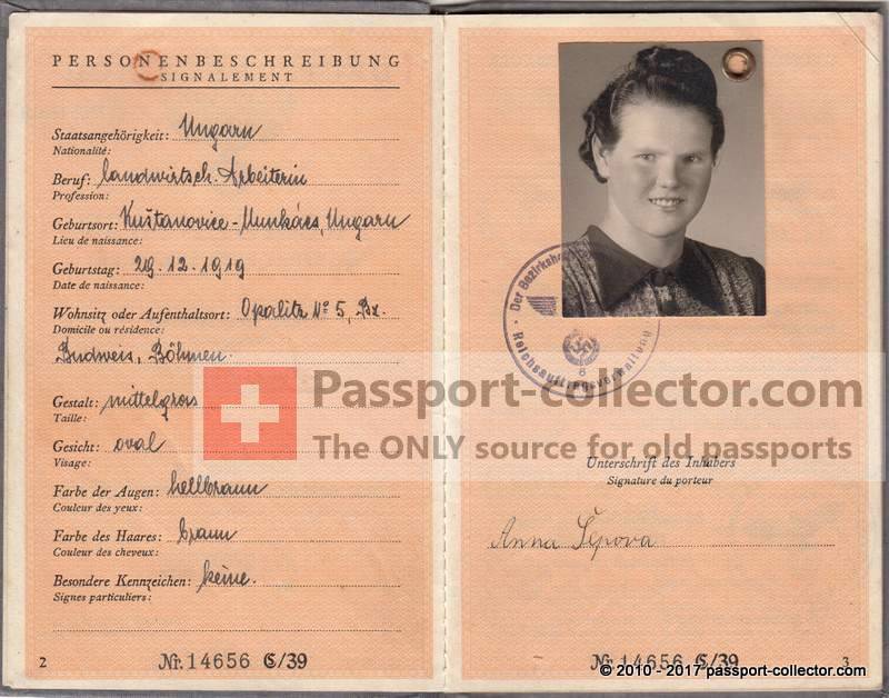 German Alien Passport Moravia
