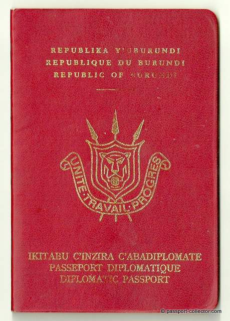 Burundi diplomatic passport cover