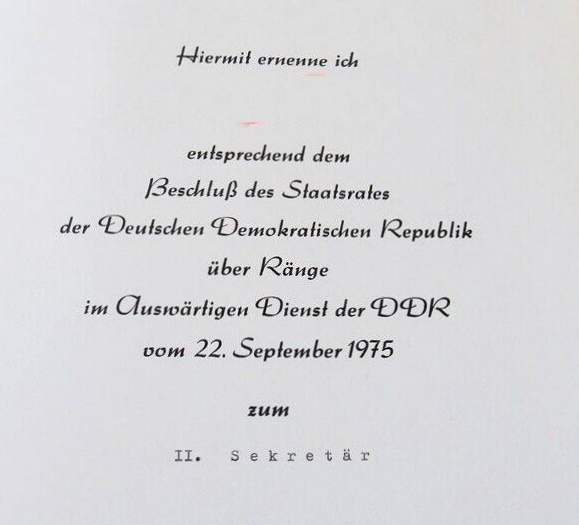 Documents of an East German Diplomat