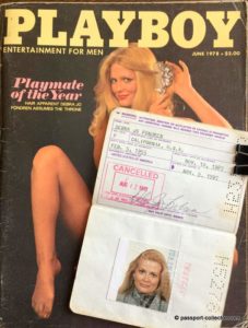 The passport of a Debra Jo Fondren - Playboy playmate of the year