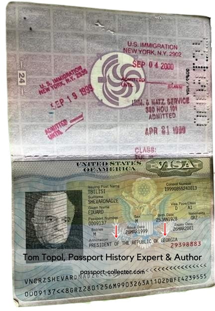 Diplomatic Passport Eduard Schewardnadze