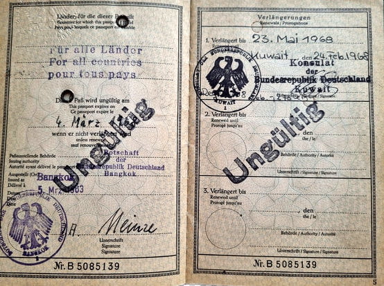 A well-traveled German Passport