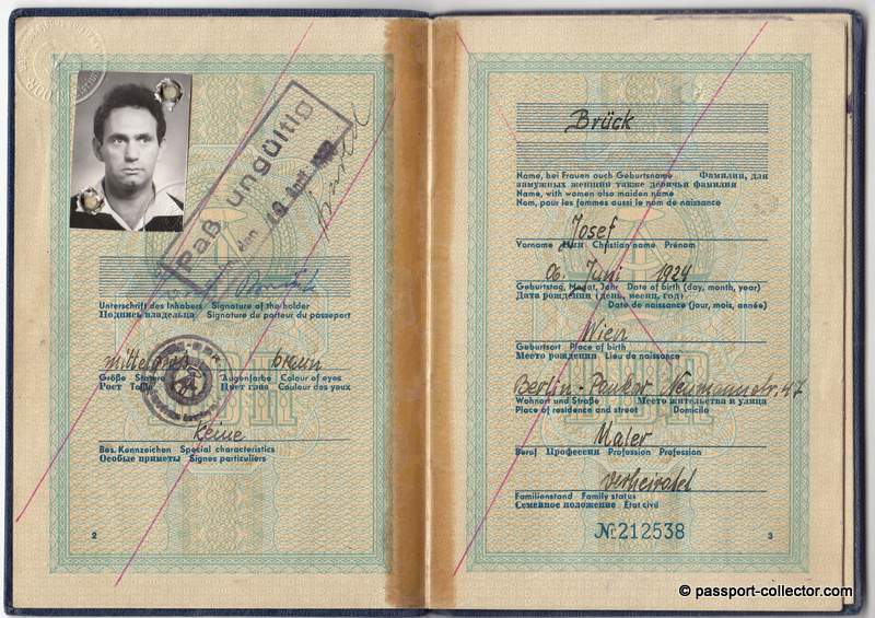 passport GDR 1961