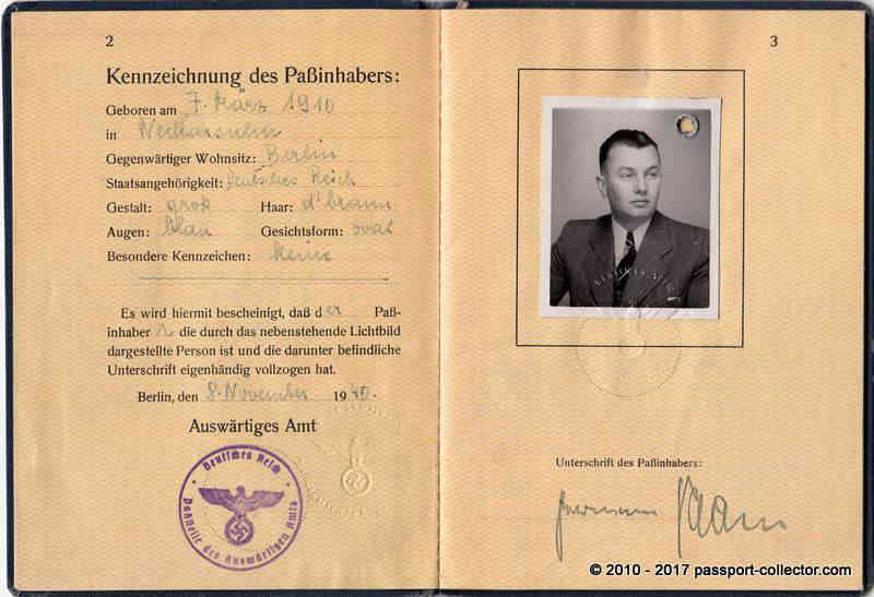Third Reich Courier Travels On Diplomatic Passport