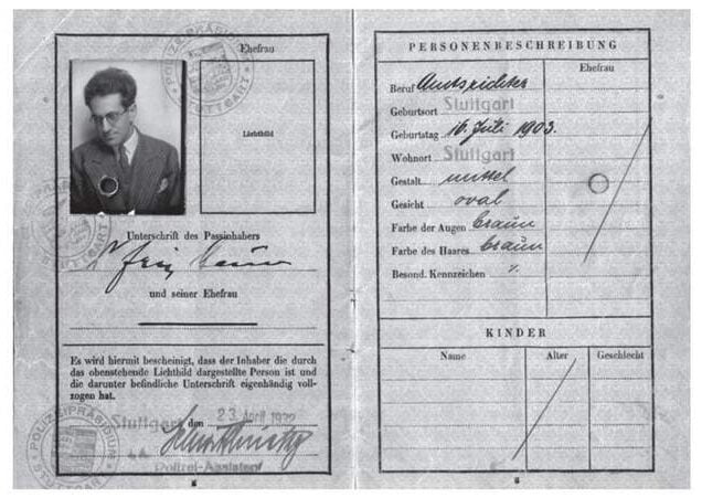 Fritz Bauer German Passport