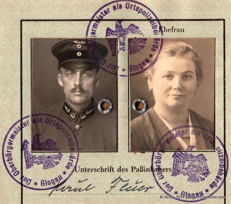 East German Territory Passport • Glogau 1933 • Lower Silesia