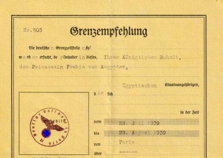 Nazi Document For A Egyptian Princess