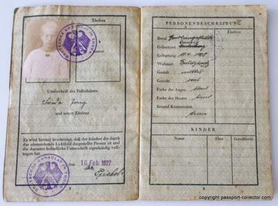 German Passport issued in the Polish Corridor