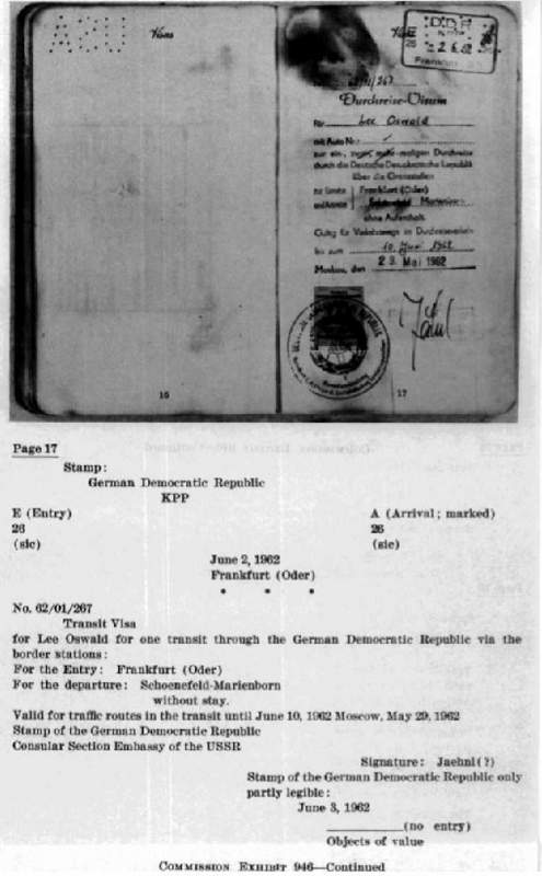 JFK Assassination and Lee Harveys Passport with East German stamp