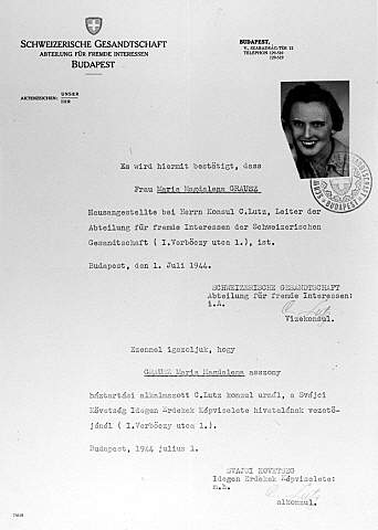 Passport of Magda Lutz the Wife of a Hero