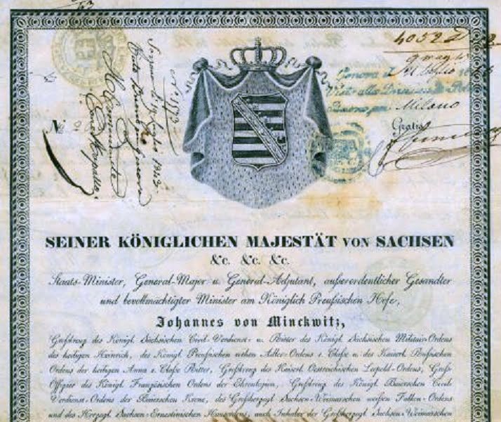 Minckwitz Saxony Passport 1842