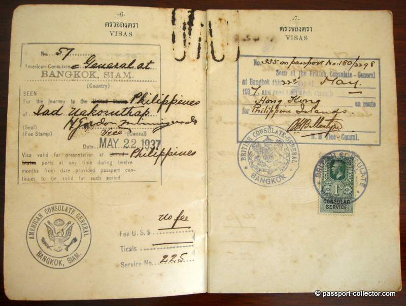 Passport History Siam Thailand