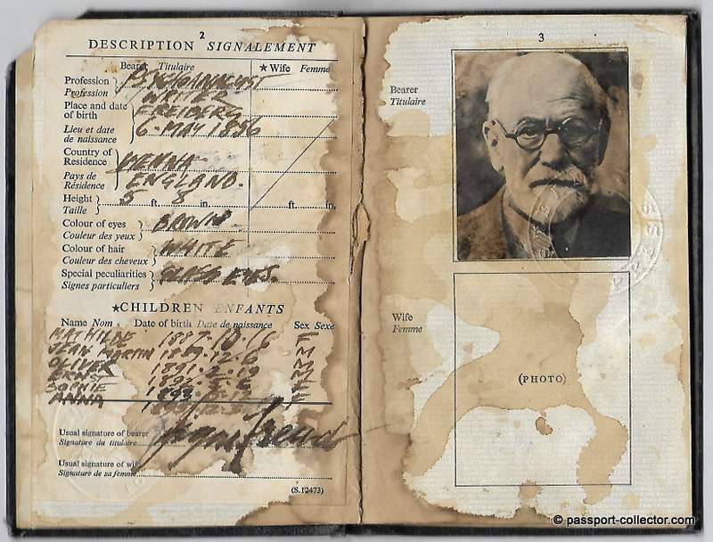 Sigmund Freud's British BOGUS Passport From 1930's