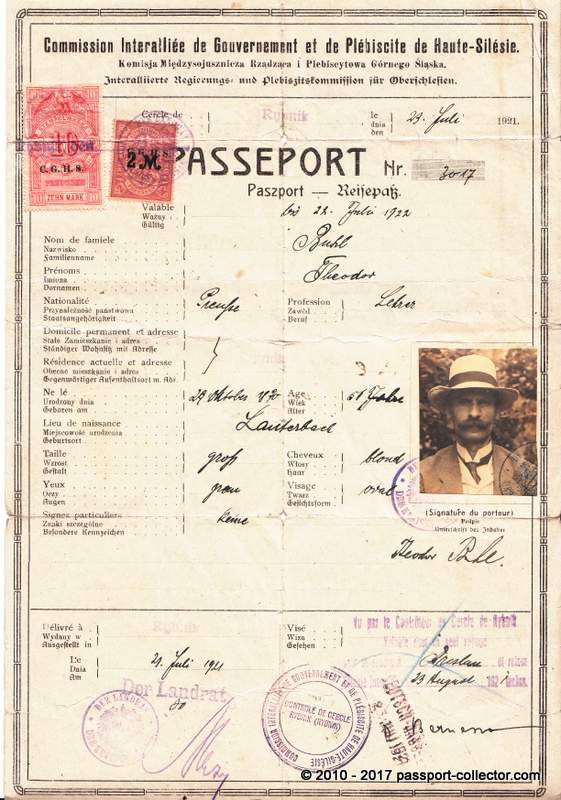 Silesia passport 1921