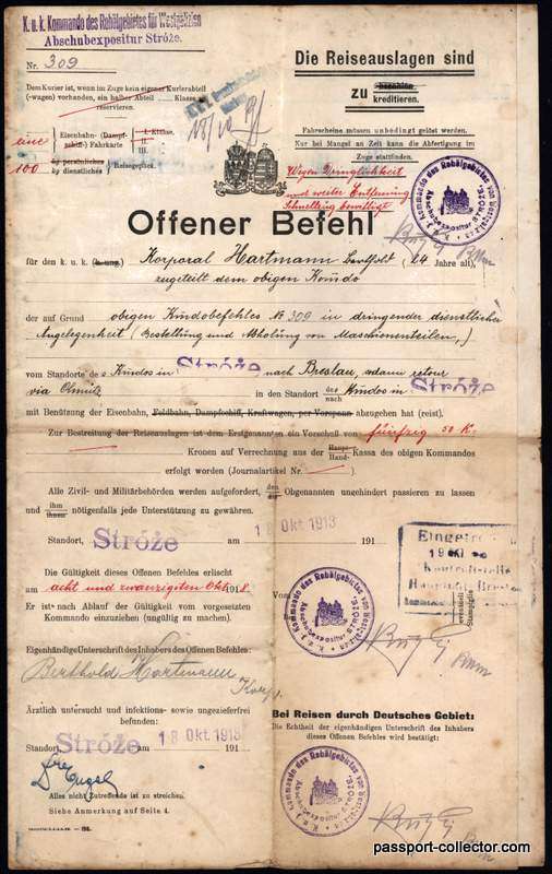 unusual Czechoslovak passport courier