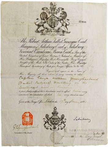 Passport for Captain George Younghusband