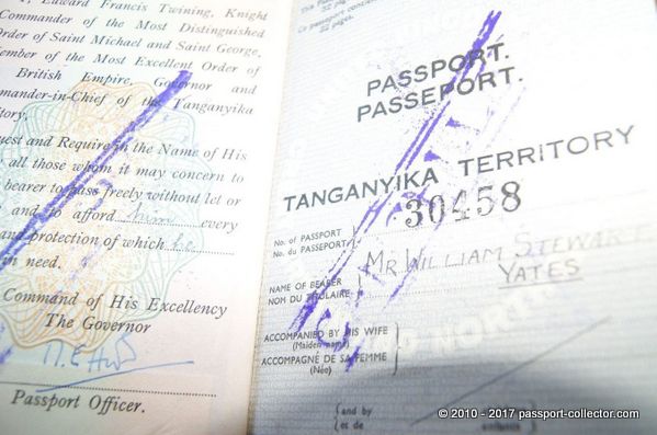 British Passport - Tanganyika Territory 