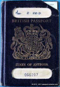British Passport - State of Antigua, including revenues - A rare find!
