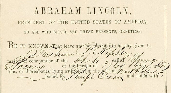 Abraham Lincoln Passport sold at $17k