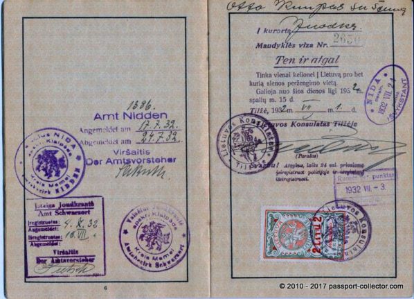 German Family Passport Issued In Tilsit - East Prussia